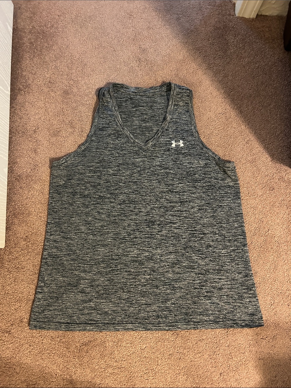 Under Armour Women's Dark Heather Gray V-Neck Performance Tank